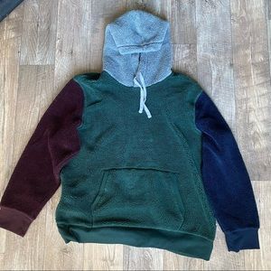American Eagle Color Block Fleece Hoodie